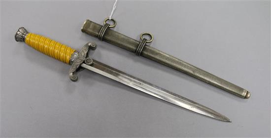 An Army Officers dagger with yellow grip, maker WKC